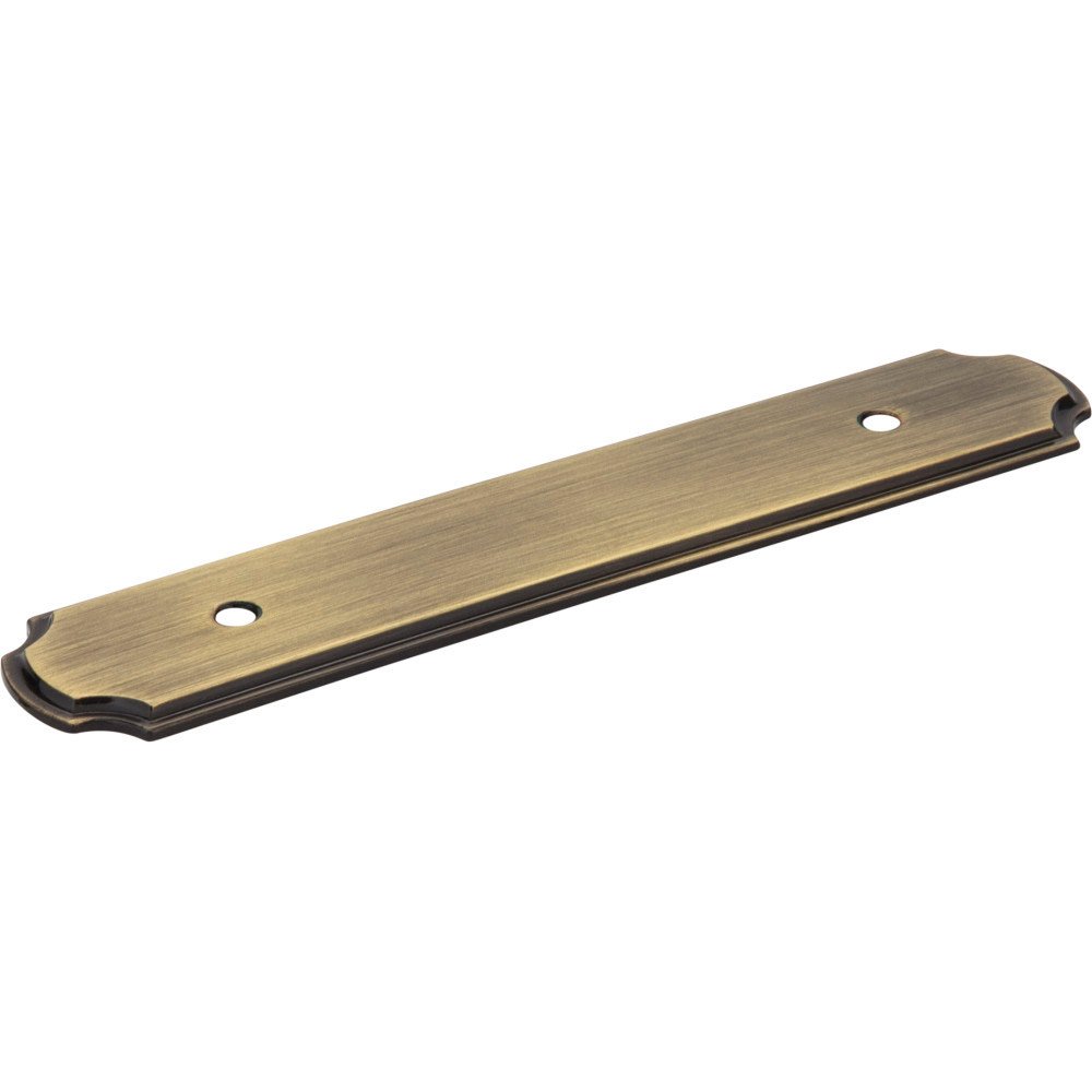 3 3/4" Centers Plain Handle Backplate in Brushed Antique Brass