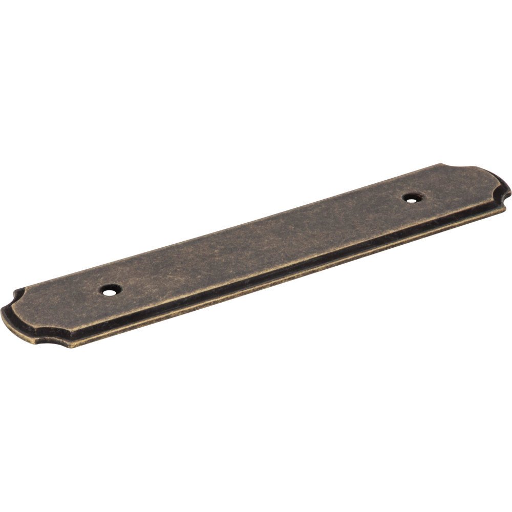 3 3/4" Centers Plain Handle Backplate in Distressed Antique Brass