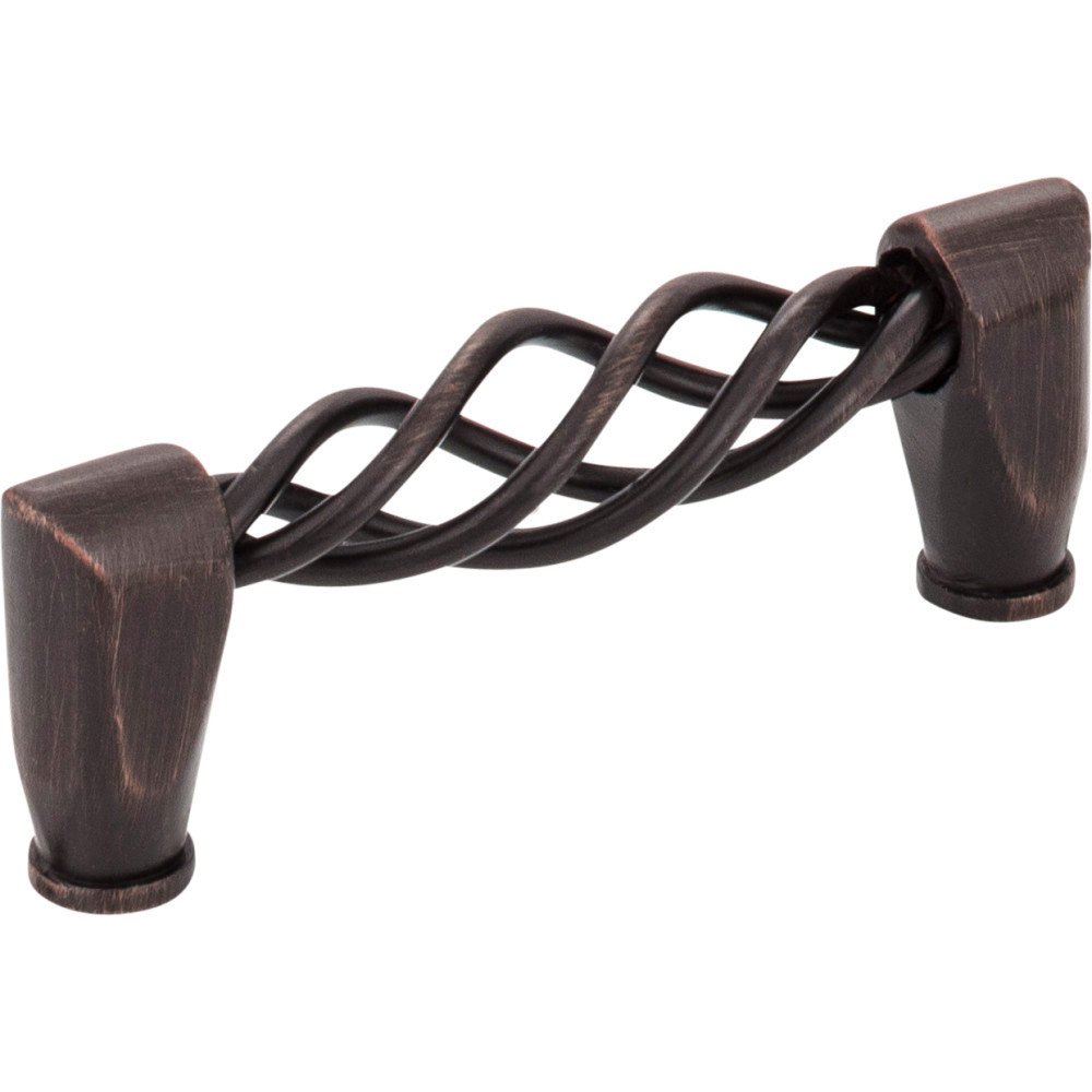 3" Centers Twisted Iron Pull in Brushed Oil Rubbed Bronze
