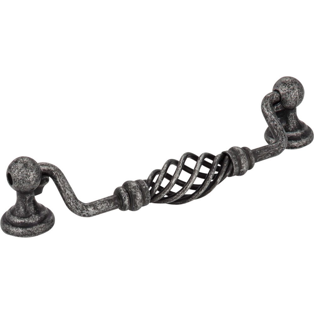 5" Centers Twisted Iron Pull in Distressed Antique Silver