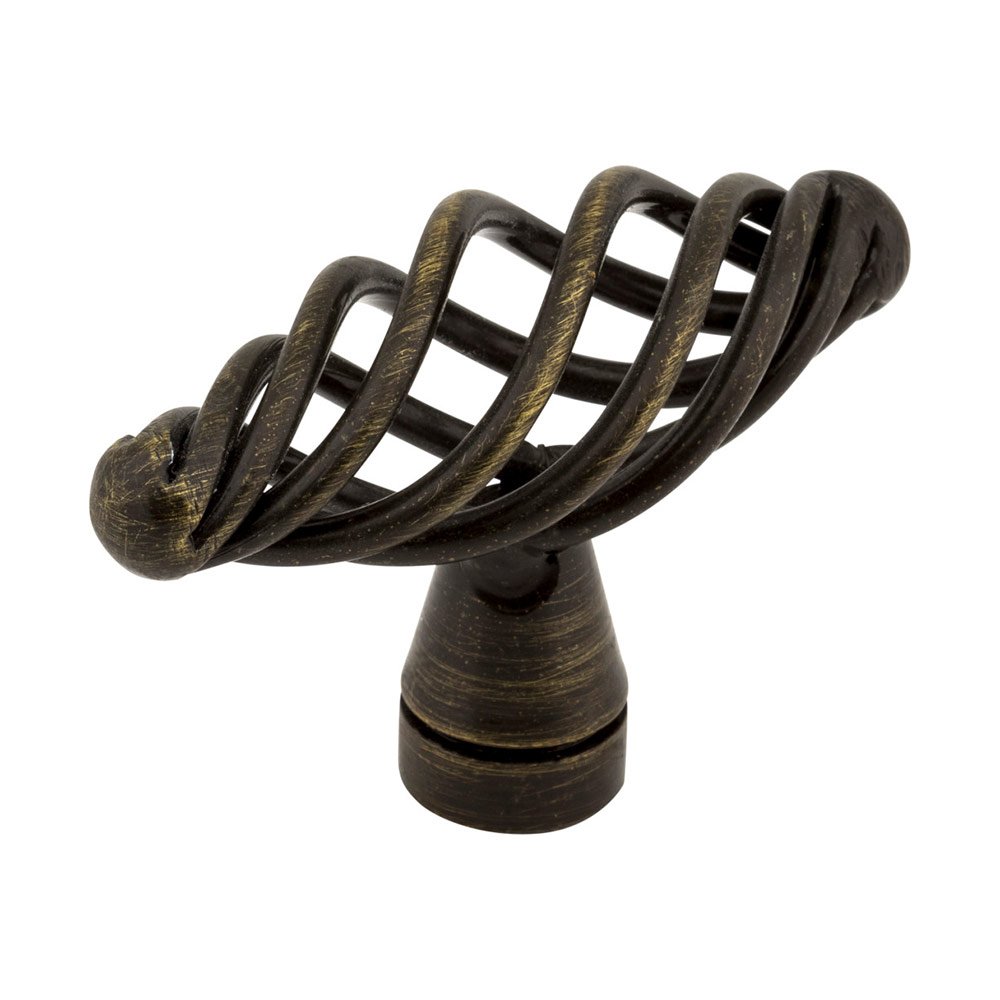 2" Twisted Iron Knob in Antique Brushed Satin Brass
