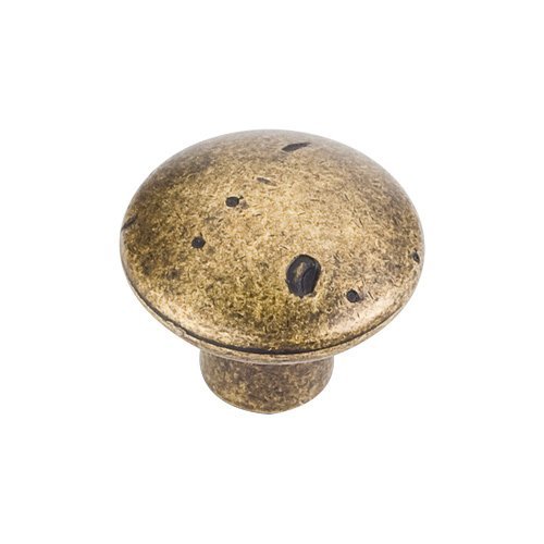 1 1/4" Diameter Weathered Knob in Distressed Antique Brass