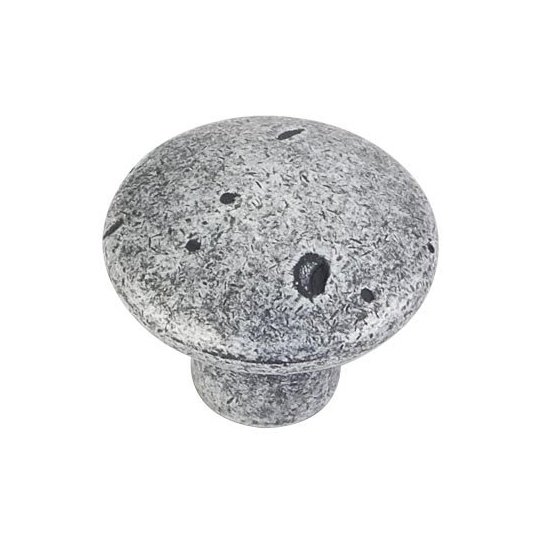 1 1/4" Diameter Weathered Knob in Distressed Antique Silver