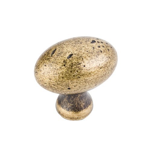 1 9/16" Weathered Football Knob in Distressed Antique Brass