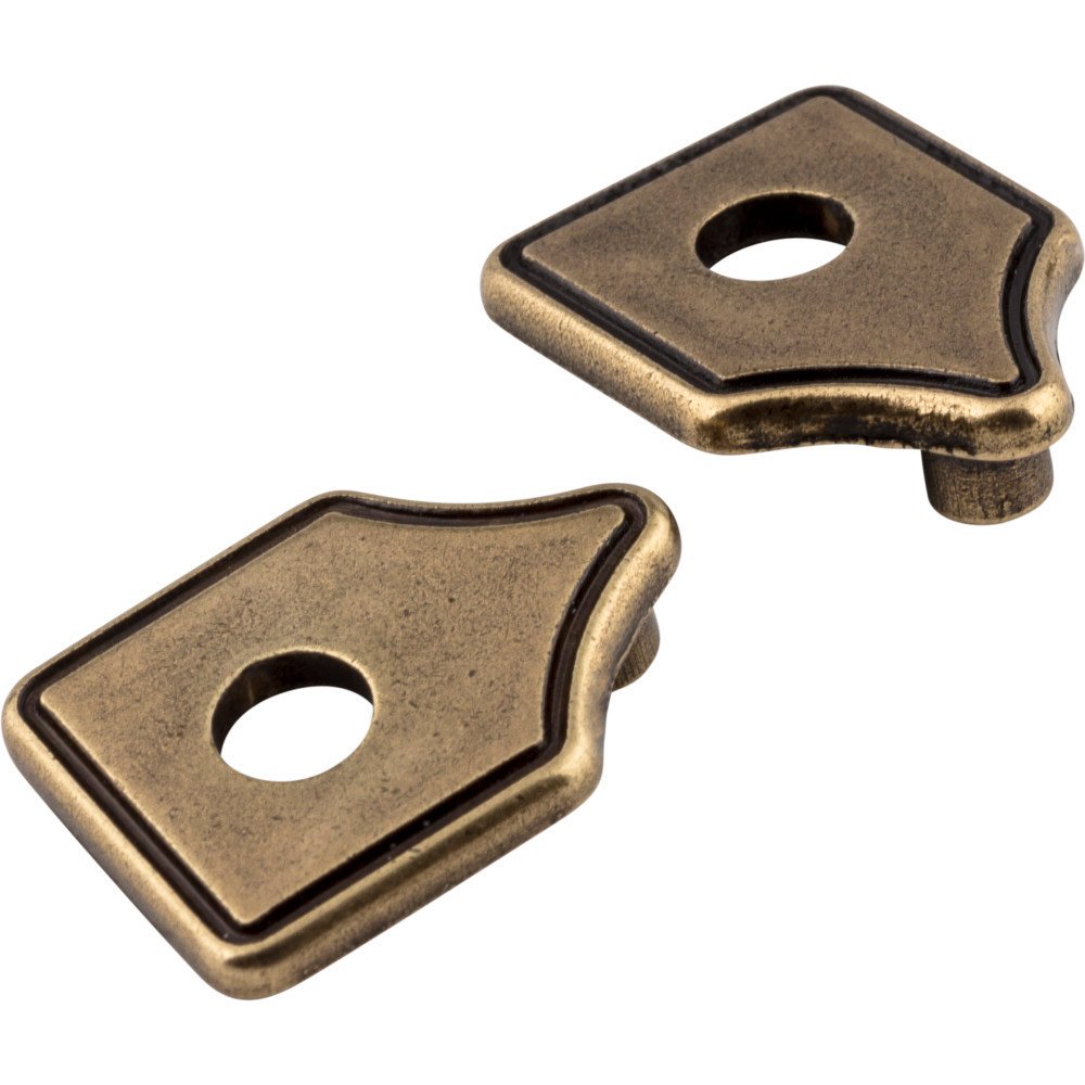3" to 3 3/4" Transitional Adaptor Backplates in Lightly Distressed Antique Brass