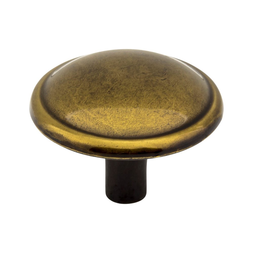 1 1/4" Diameter Knob in Brushed Antique Brass