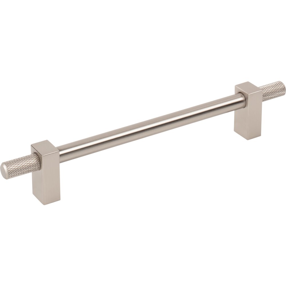 160mm Centers Bar Pull With Knurled Ends in Satin Nickel