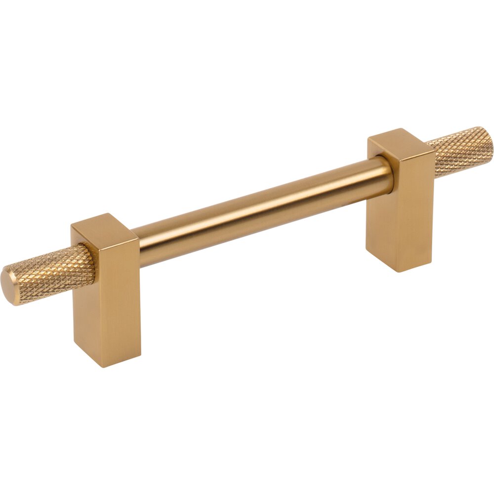 96mm Centers Bar Pull With Knurled Ends in Satin Bronze