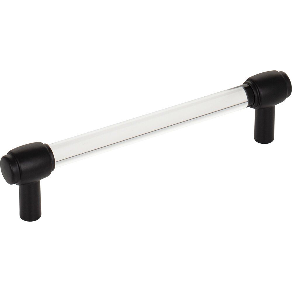 128 mm Center-to-Center Cabinet Bar Pull in Clear Acrylic and Matte Black