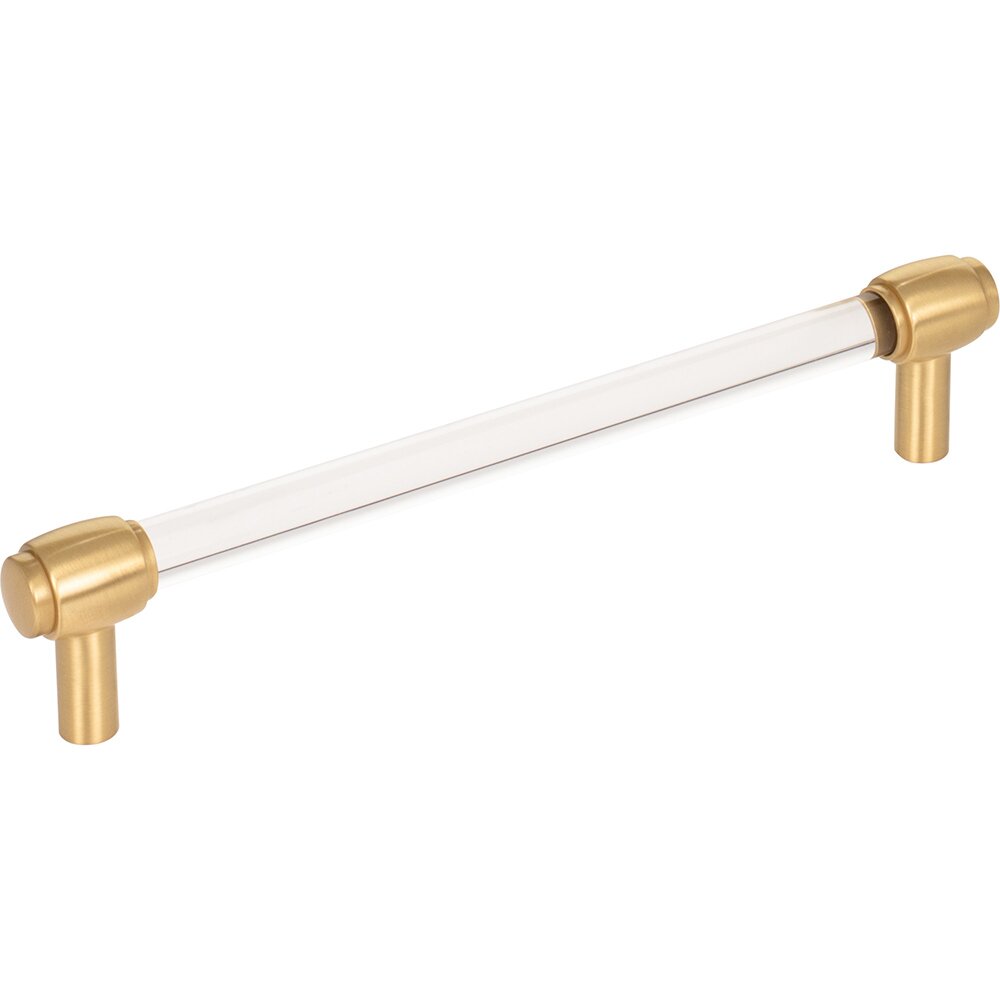 160 mm Center-to-Center Cabinet Bar Pull in Clear Acrylic and Brushed Gold