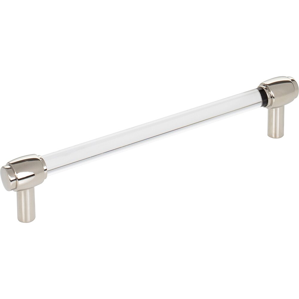 160 mm Center-to-Center Cabinet Bar Pull in Clear Acrylic and Polished Nickel
