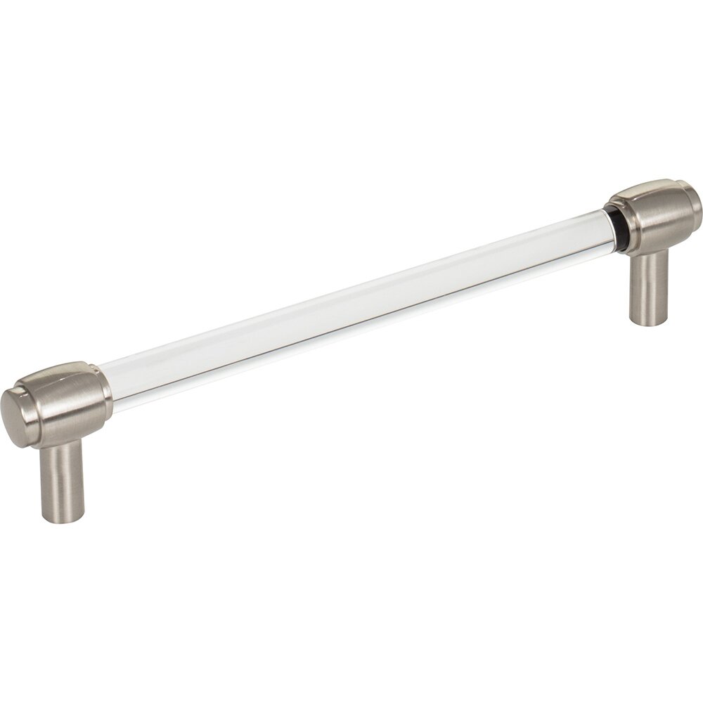 160 mm Center-to-Center Cabinet Bar Pull in Clear Acrylic and Satin Nickel