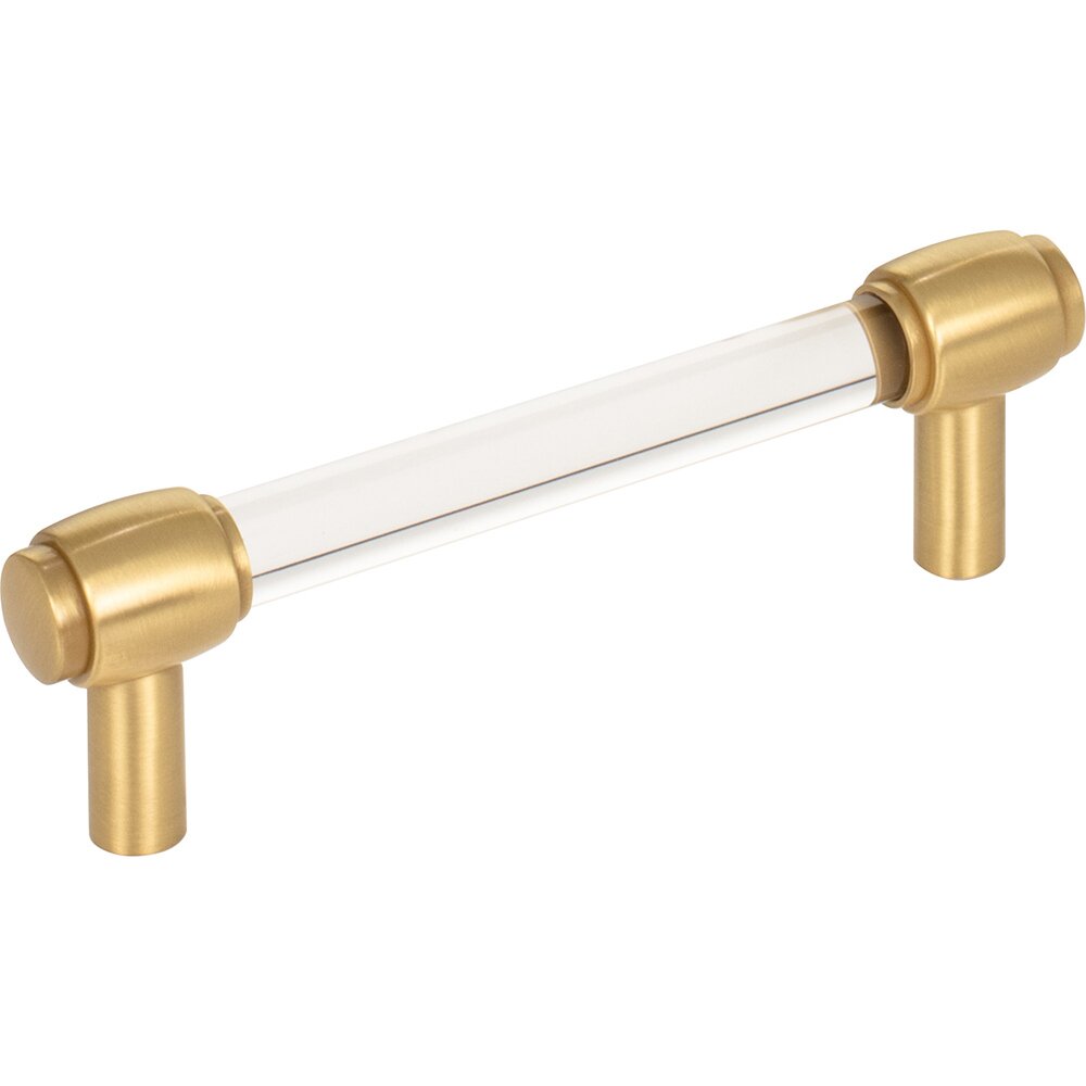 96 mm Center-to-Center Cabinet Bar Pull in Clear Acrylic and Brushed Gold