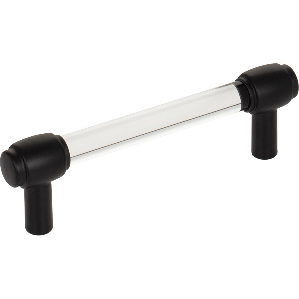 96 mm Center-to-Center Cabinet Bar Pull in Clear Acrylic and Matte Black
