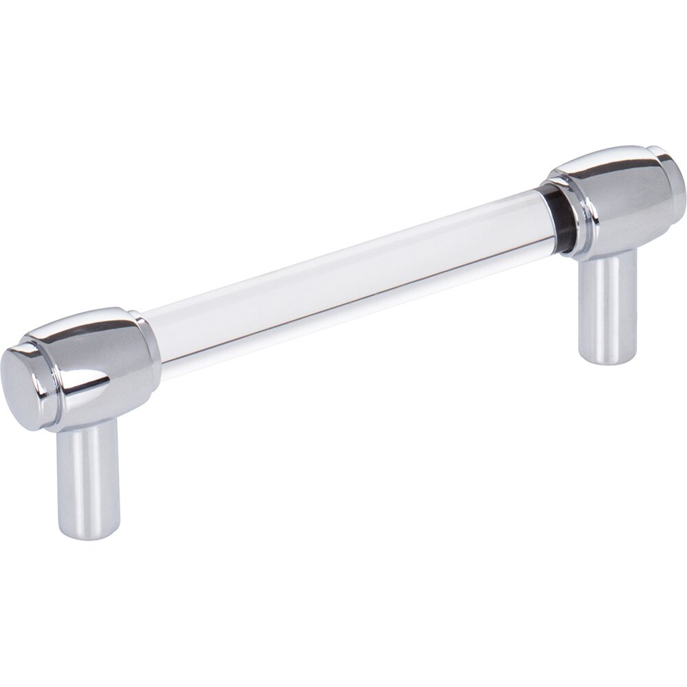 96 mm Center-to-Center Cabinet Bar Pull in Clear Acrylic and Polished Chrome