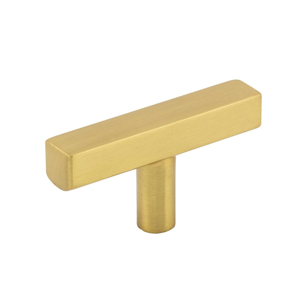 2 1/4" Long "T" Cabinet Knob in Brushed Gold
