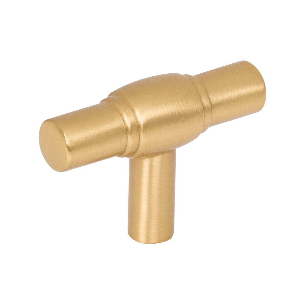 2" Hayworth Cabinet "T" Knob in Brushed Gold