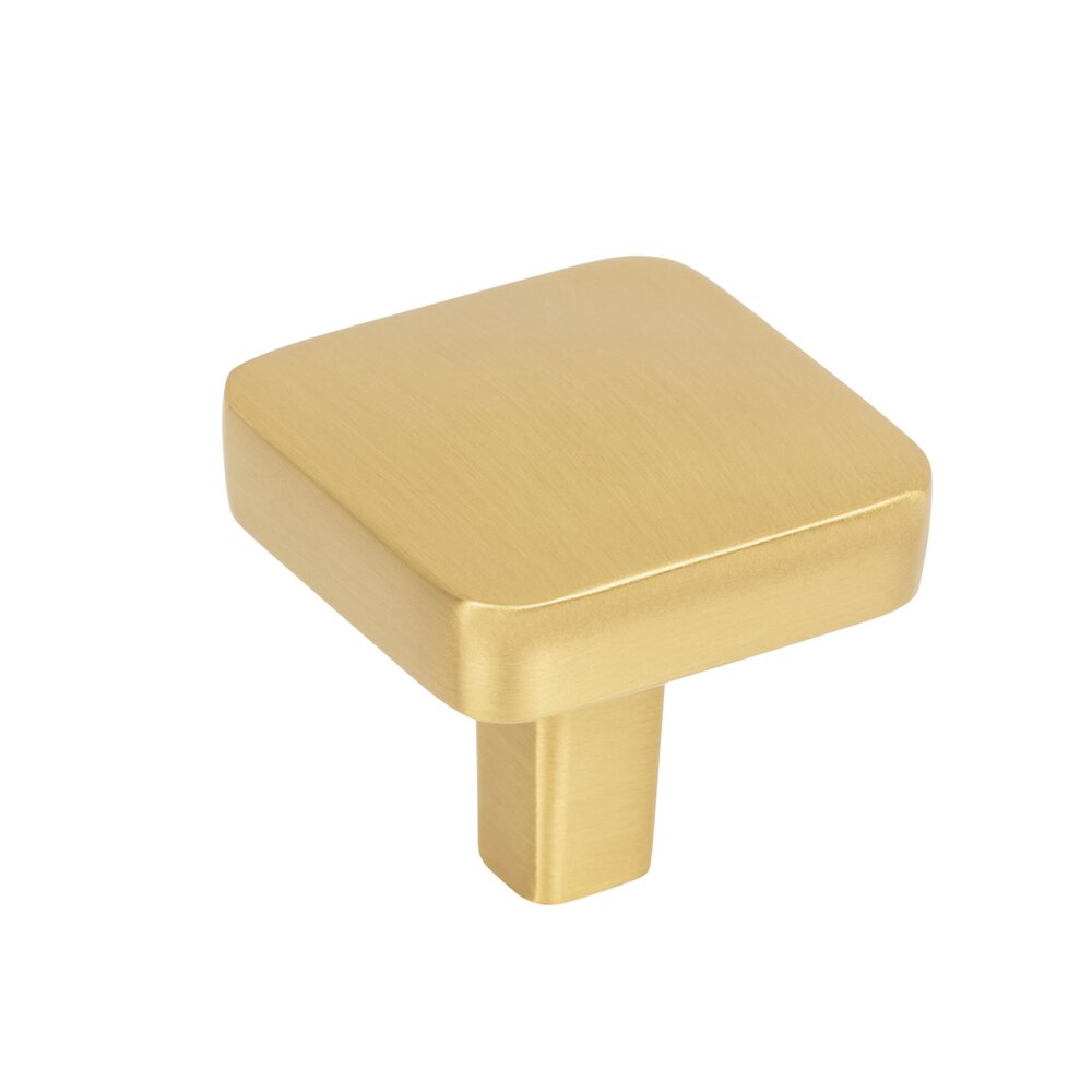 1-1/4" Square Knob in Brushed Gold
