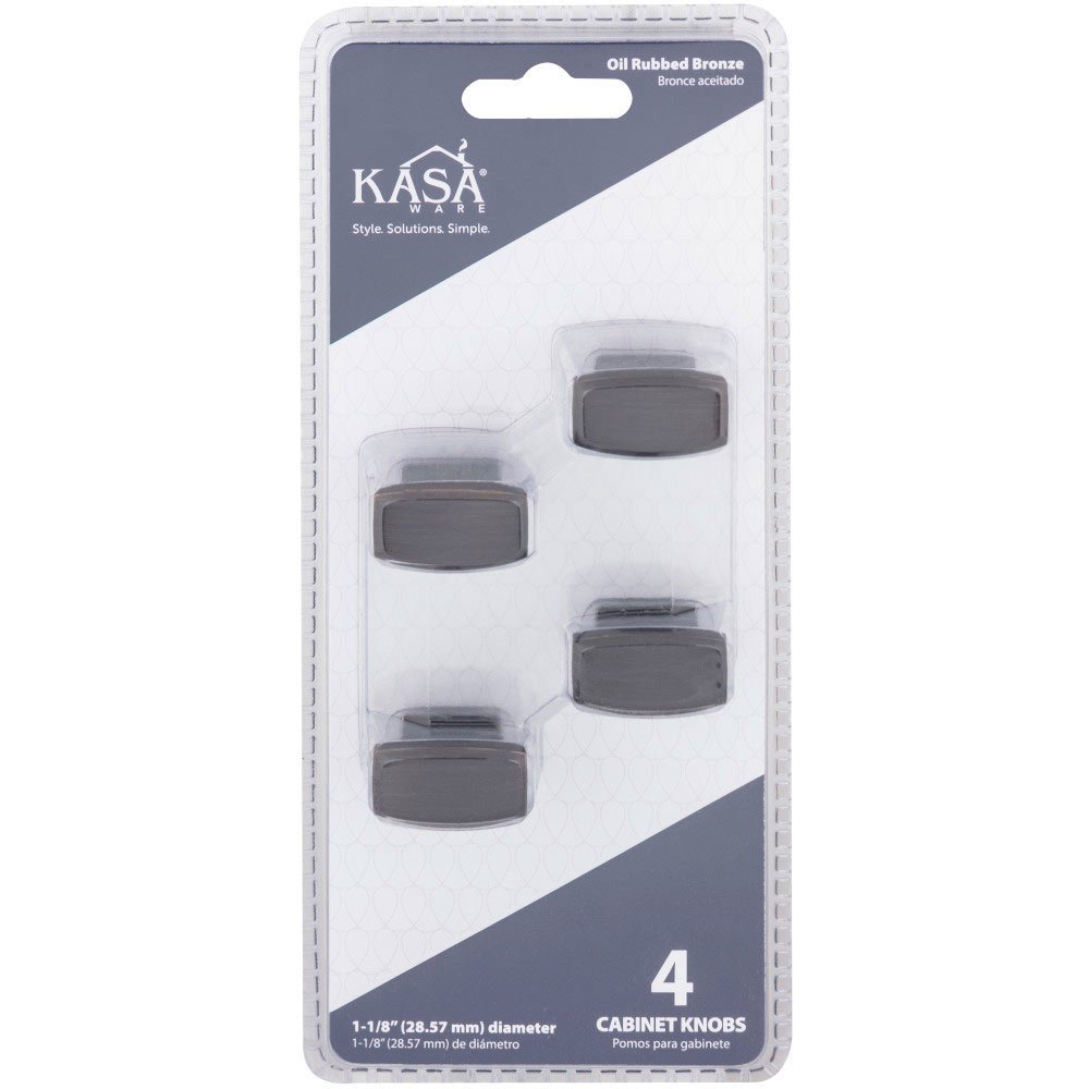 (4pc Pack) 1 1/8" Long Cabinet Knob in Brushed Oil Rubbed Bronze
