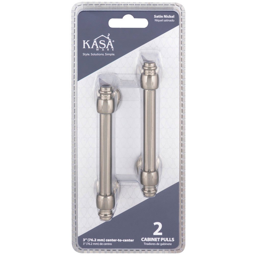 (2pc Pack) 3" Centers Cabinet Pull in Satin Nickel