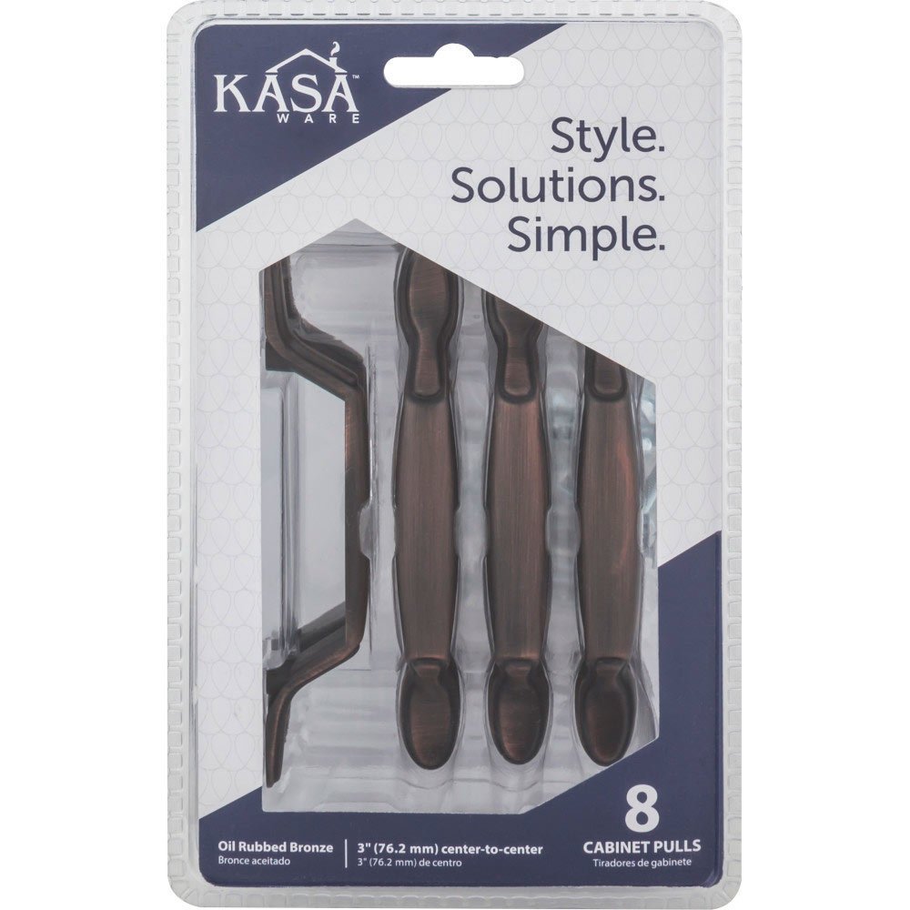 (8pc Pack) 3" Centers Cabinet Pull in Brushed Oil Rubbed Bronze