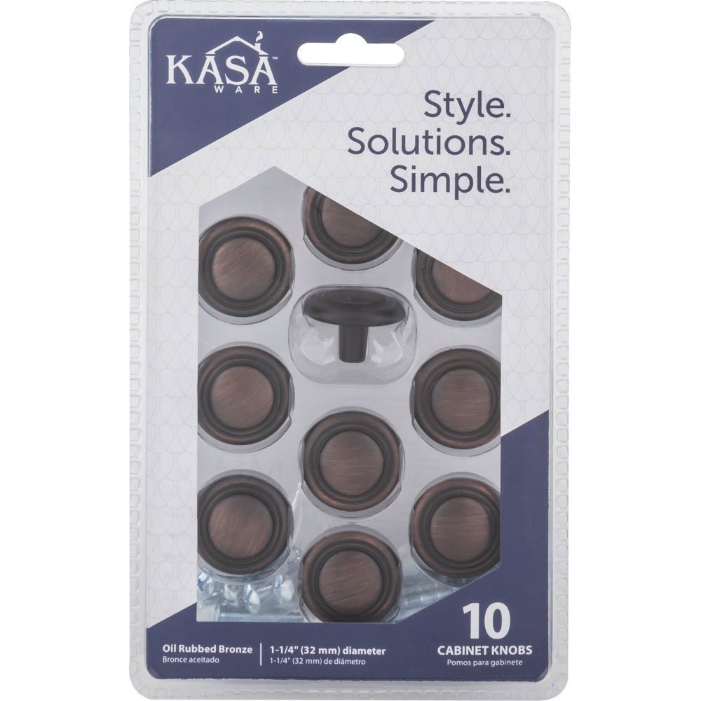 (10pc Pack) 1 1/4" Diameter Cabinet Knob in Brushed Oil Rubbed Bronze