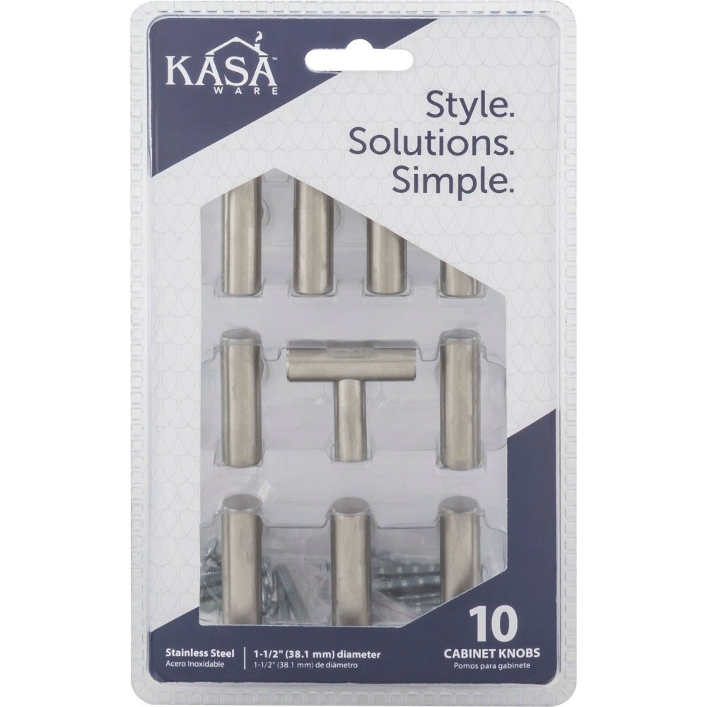(10pc Pack) 1 9/16" Long T Knob in Stainless Steel