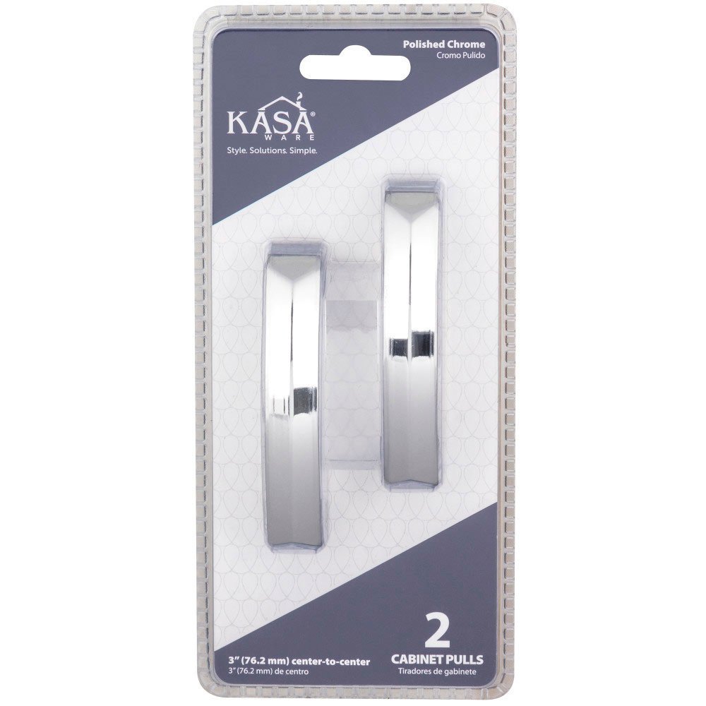 (2pc Pack) 3" Centers Cabinet Pull in Polished Chrome