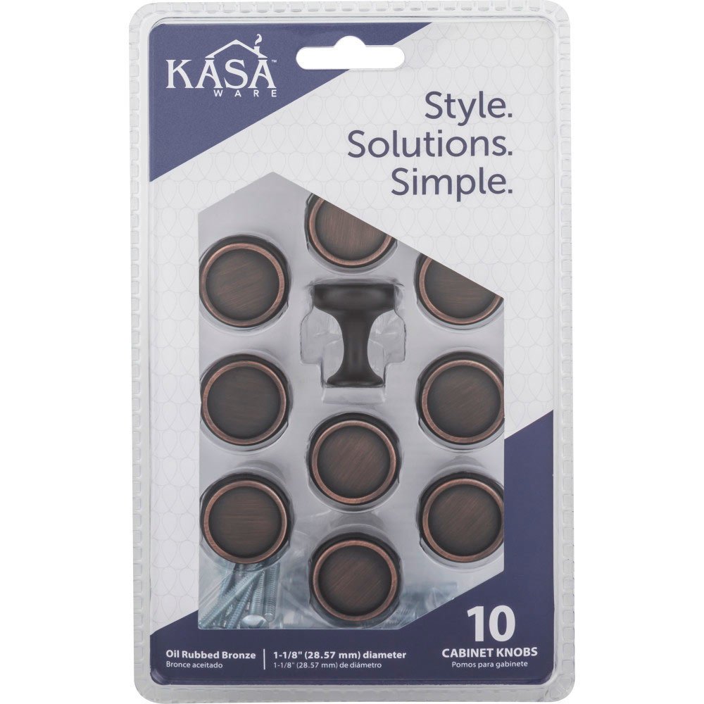 (10pc Pack) 1 1/8" Diameter Cabinet Knob in Brushed Oil Rubbed Bronze