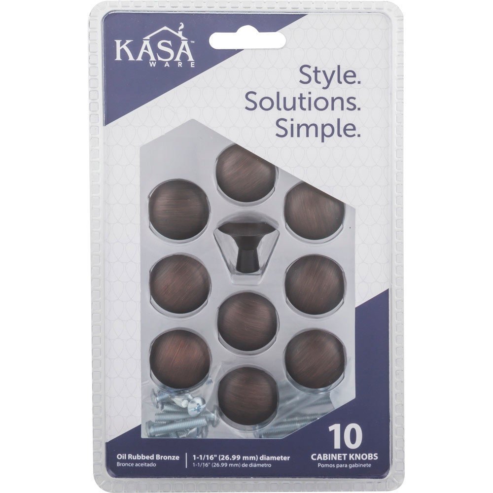 (10pc Pack) 1 1/16" Diameter Cabinet Knob in Brushed Oil Rubbed Bronze
