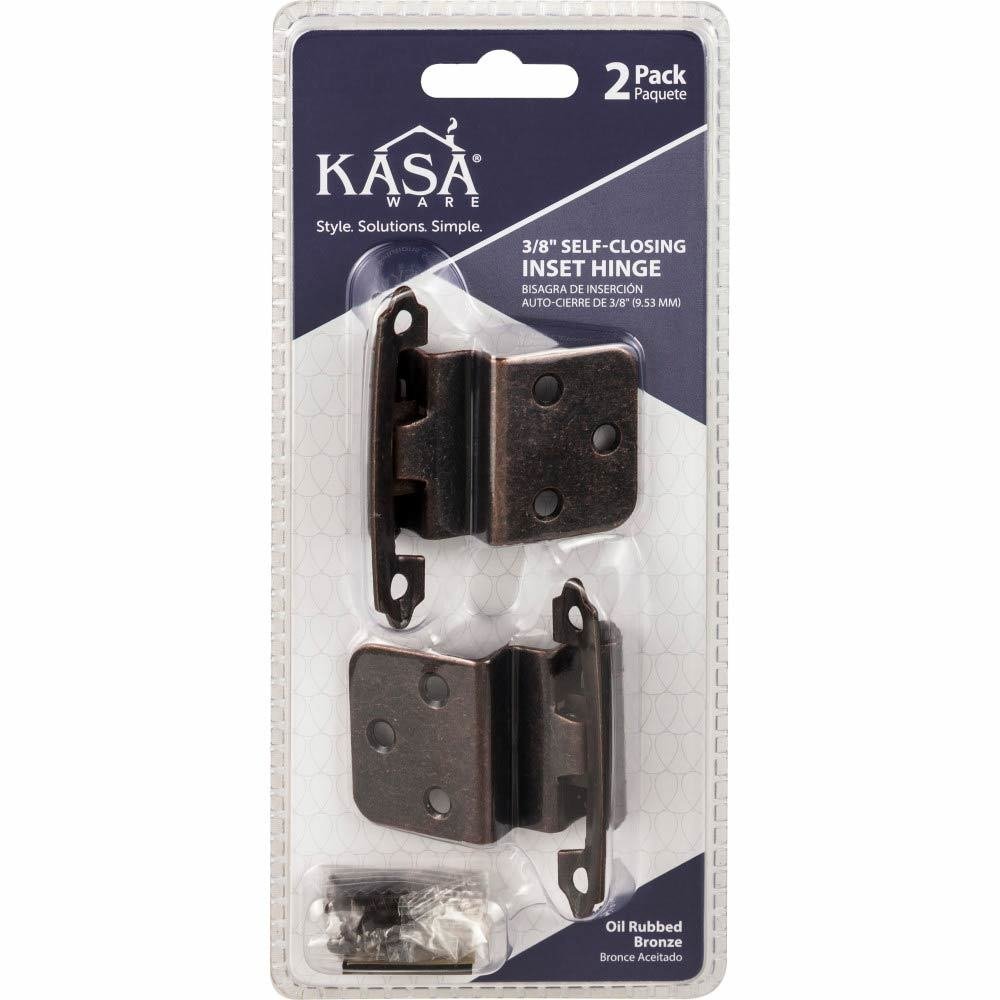 (2pc Pack) 3/8" Self-closing Inset Hinges in Brushed Oil Rubbed Bronze