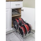 Pots and Pans Organizer for 15" Base Cabinet in Polished Chrome