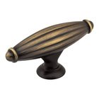 2 5/8" Ribbed Cabinet Knob in Antique Brushed Satin Brass