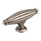 2 5/8" Ribbed Cabinet Knob in Distressed Pewter