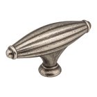 2 15/16" Ribbed Cabinet Knob in Distressed Pewter
