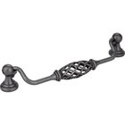 6 1/4" Centers Bird Cage Pull with Backplates in Gun Metal