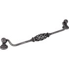 8 13/16" Centers Bird Cage Pull with Backplates in Distressed Antique Silver