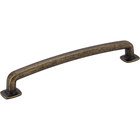 6 1/4" Centers Forged Look Flat Bottom Pull in Distressed Antique Brass